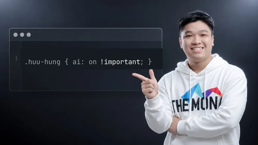 Hữu Hùng cạnh dòng code !important
