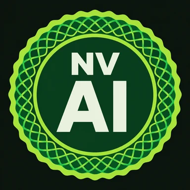 Icon app Nhân Võ AI: Dấu tròn NV AI trên máy gập của Nhân.