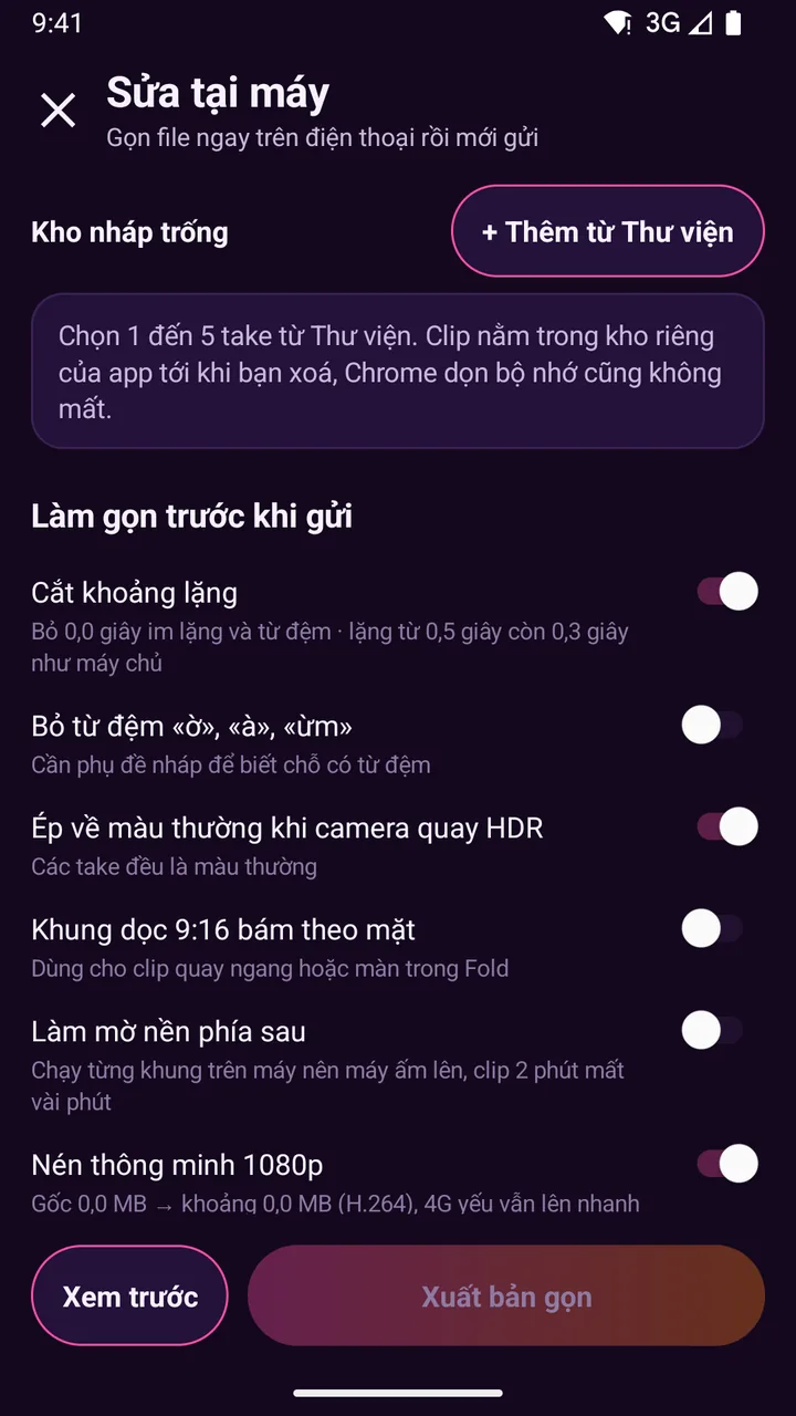 Ảnh thật minh hoạ Kho nháp an toàn, chọn video không cần cho xem cả thư viện ảnh