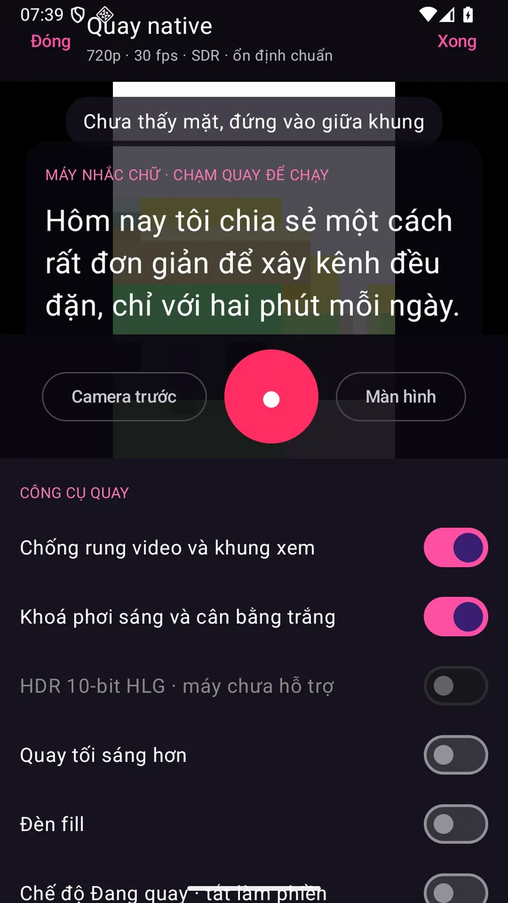 Ảnh thật minh hoạ Quay màu rộng HDR, tự đưa về màu chuẩn khi đăng