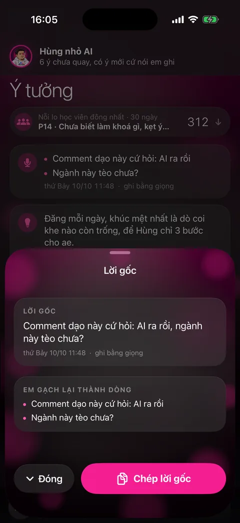 Tấm Lời gốc: nguyên văn lời nói và bản trợ lý gạch lại thành dòng